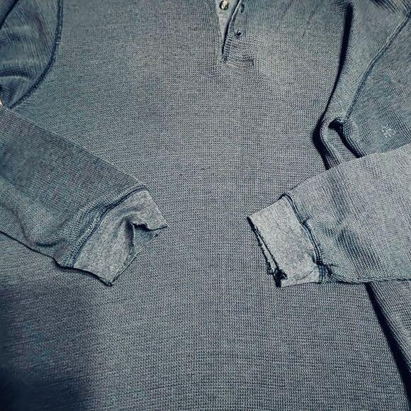 Route 66 Distressed Blue Henley - Picture 5 of 9